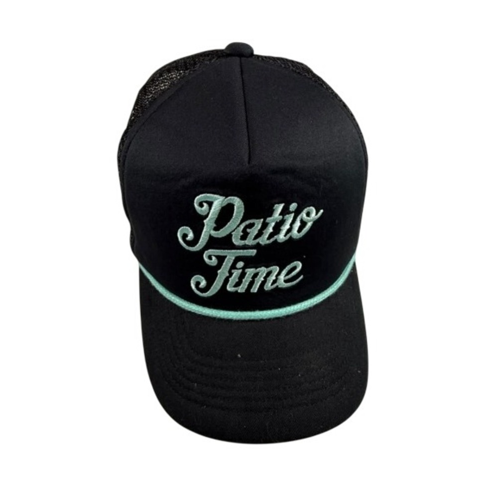 Migration Brewing Patio Time Trucker Hat Snapback Black Mint Green OSFM Skater